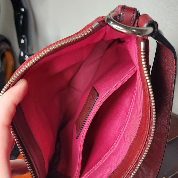 Coach Chelsea Optic Signature Logo Suede/Leather Trim Handbag - Picture 13 of 16